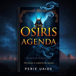 An enigmatic and visually striking book cover design for 'The Osiris Agenda'