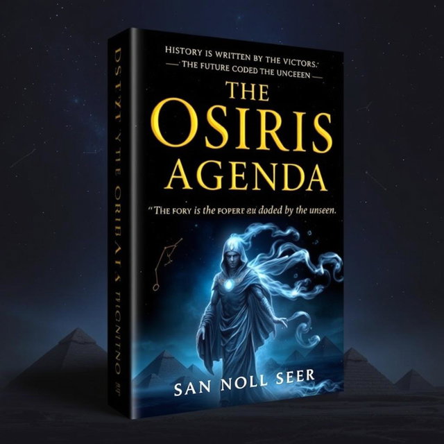 An enigmatic and visually striking book cover design for 'The Osiris Agenda'