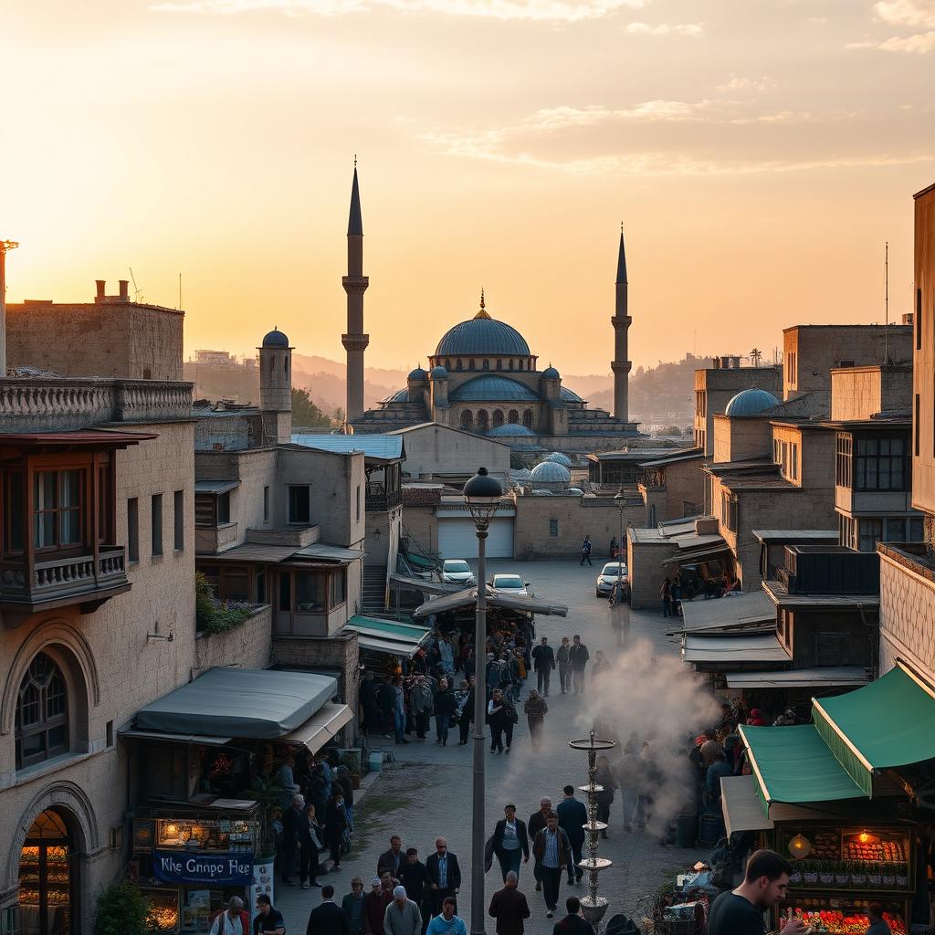 A picturesque view of the old city of Damascus (Sham), showcasing its rich history and architecture