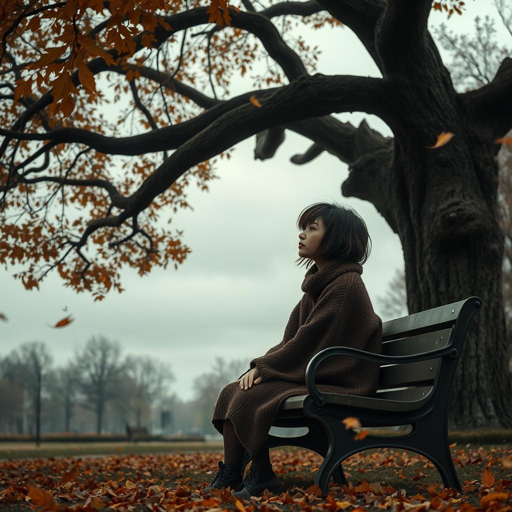 A deeply evocative and poignant scene representing the theme of loneliness