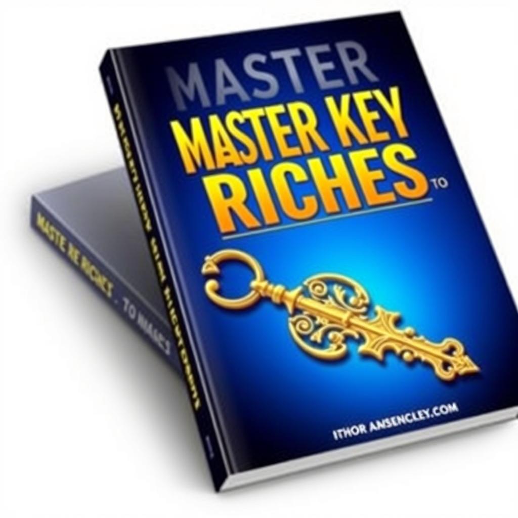 A visually striking book cover for 'Master Key to Riches', featuring a key symbolizing wealth and success prominently in the center