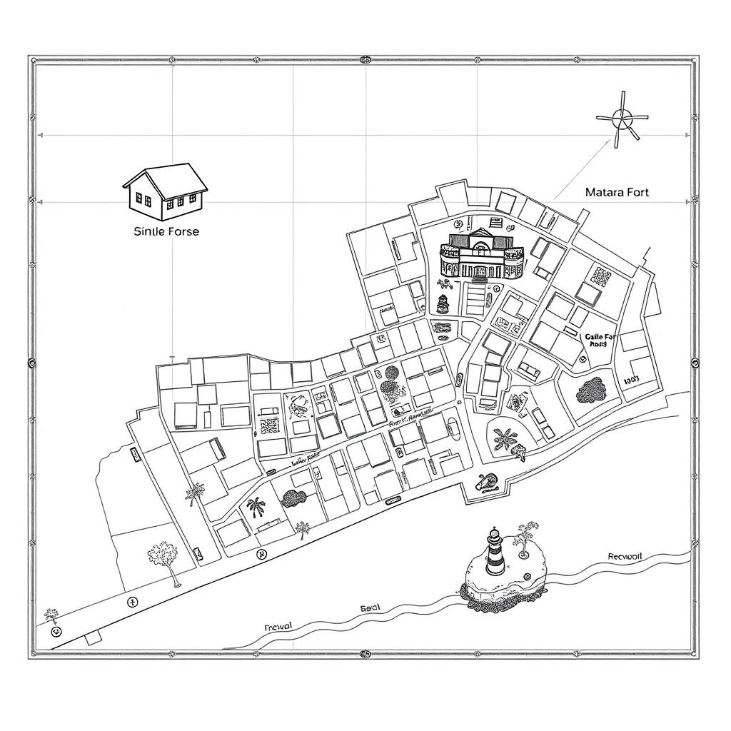 A detailed black and white drawing plan for a robbery, depicting a modern city layout