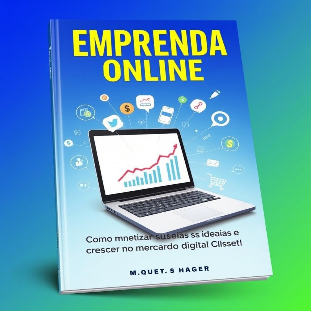 An engaging book cover for 'Empreenda Online: Como Monetizar Suas Ideias e Crescer no Mercado Digital'