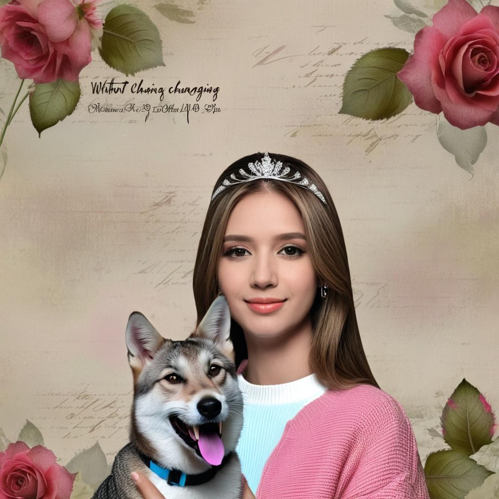 Whimsical Princess and Her Tabby Cat