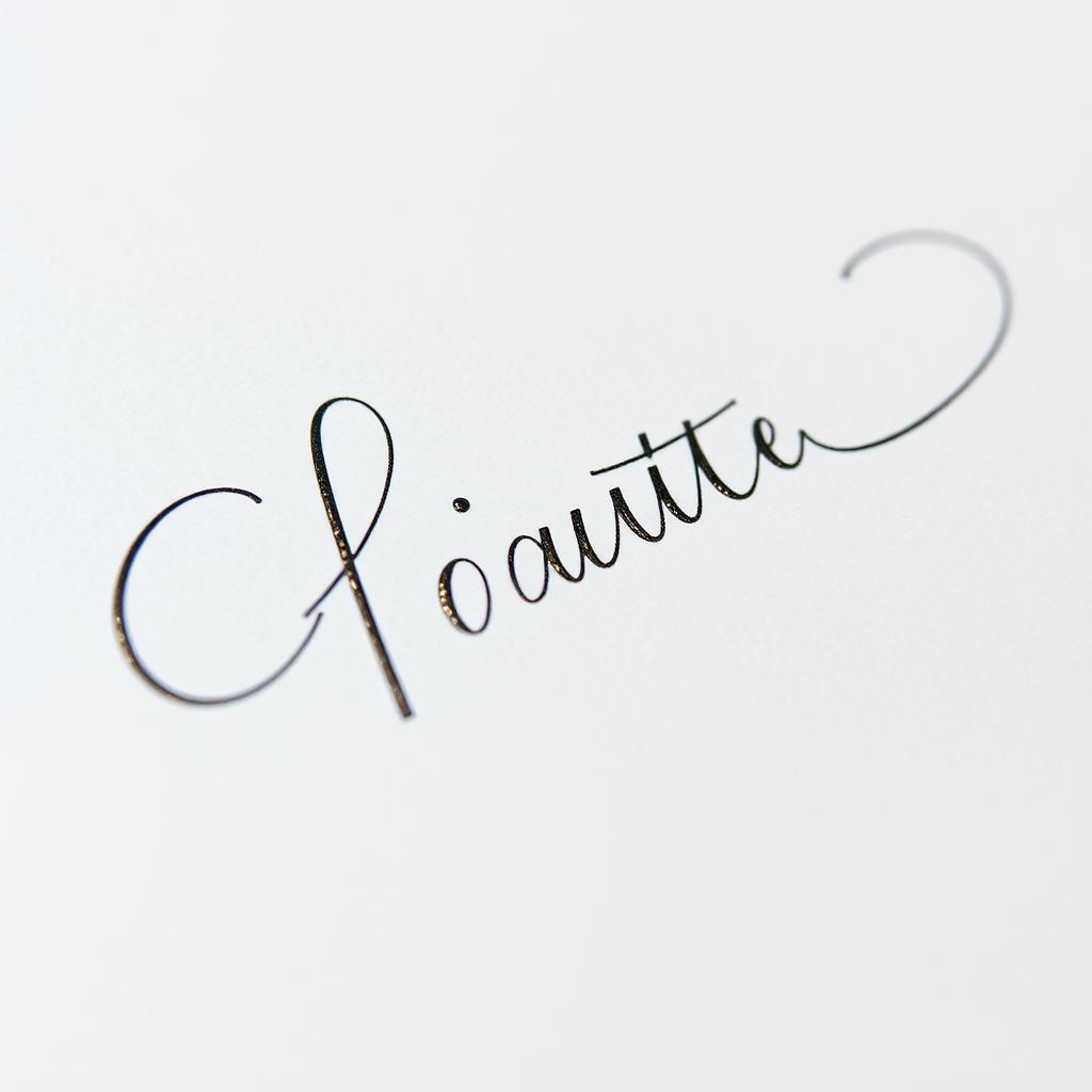 A close-up view of an elegant and sophisticated signature in cursive handwriting