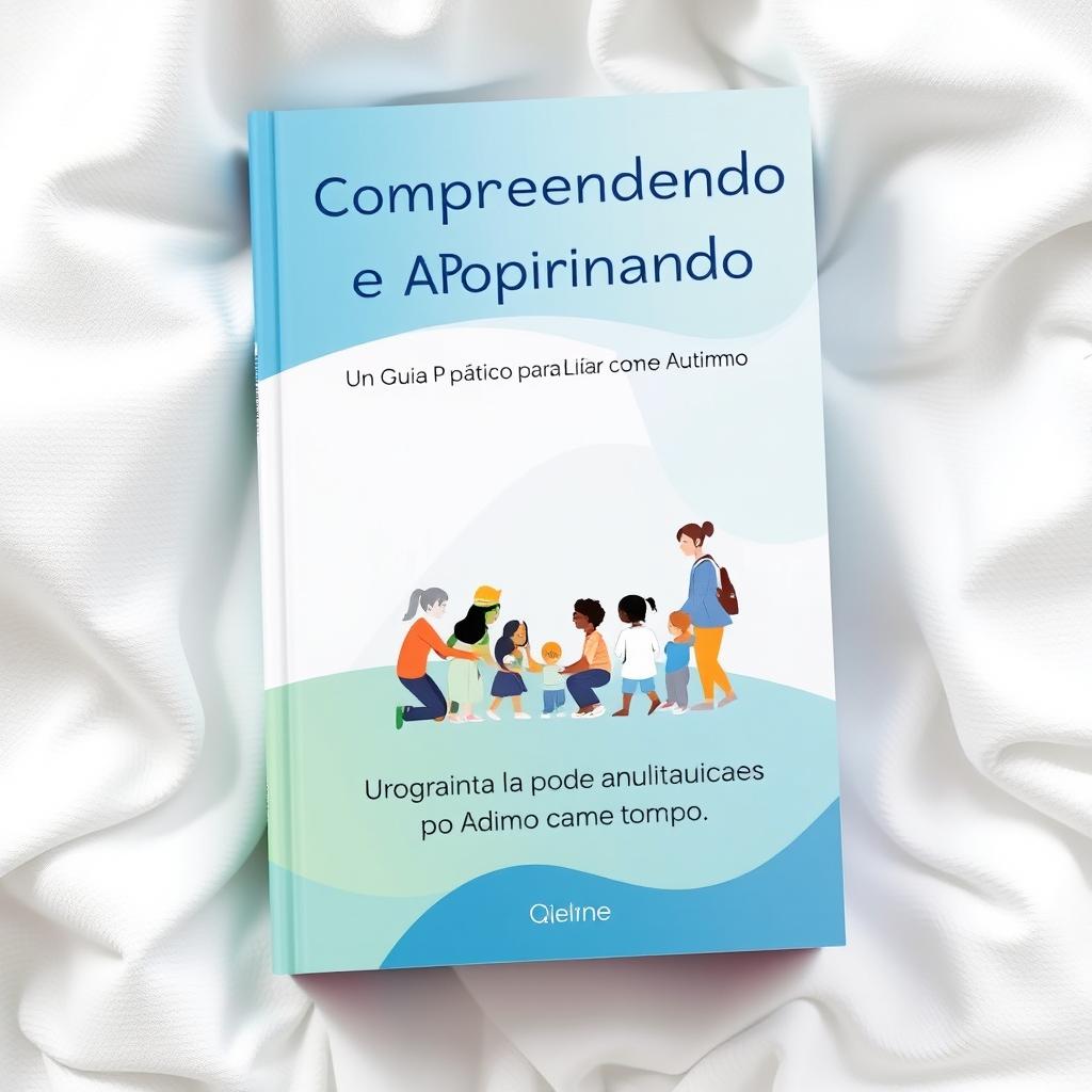 A book cover design titled "Compreendendo e Apoiando: Um Guia Prático para Lidar com o Autismo"