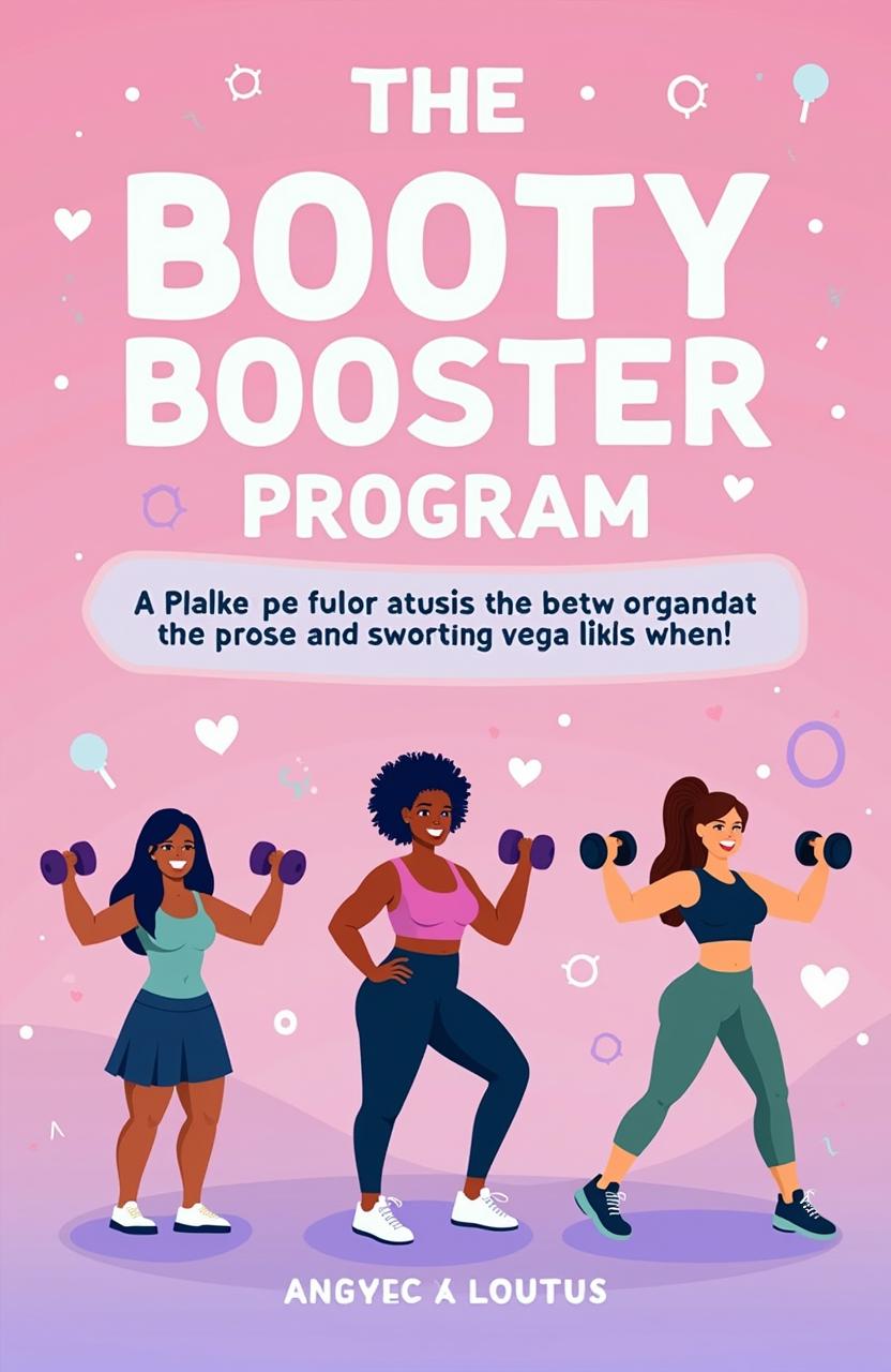 A vibrant, eye-catching e-book cover design featuring the title 'Booty Booster Program' prominently displayed in bold, modern typography