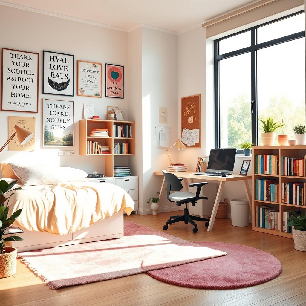 A beautifully designed interior of a teenager's bedroom, created for a studious young girl