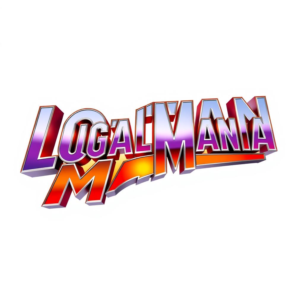 A graphic design showcasing the text 'LoganMania' in a dynamic WrestleMania-style font