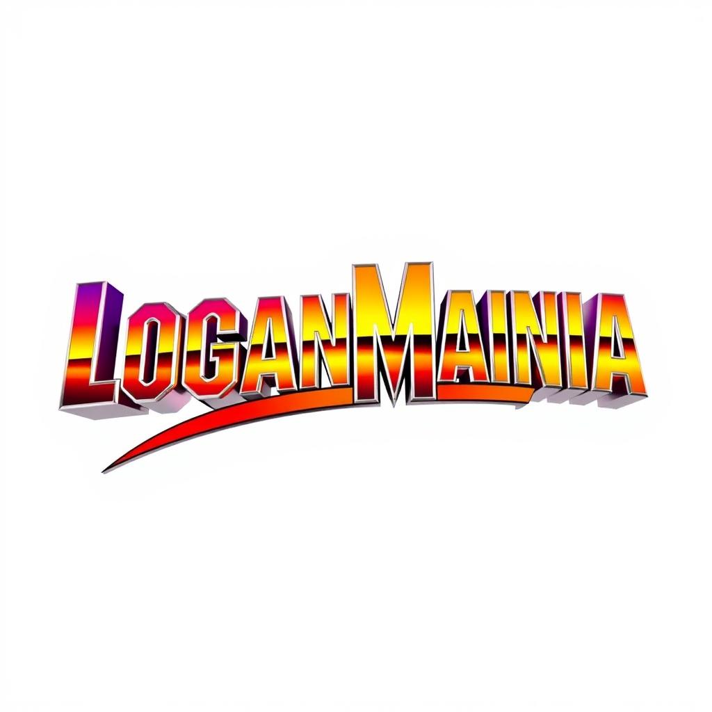 Text design featuring the words "LoganMania" in a WrestleMania style font