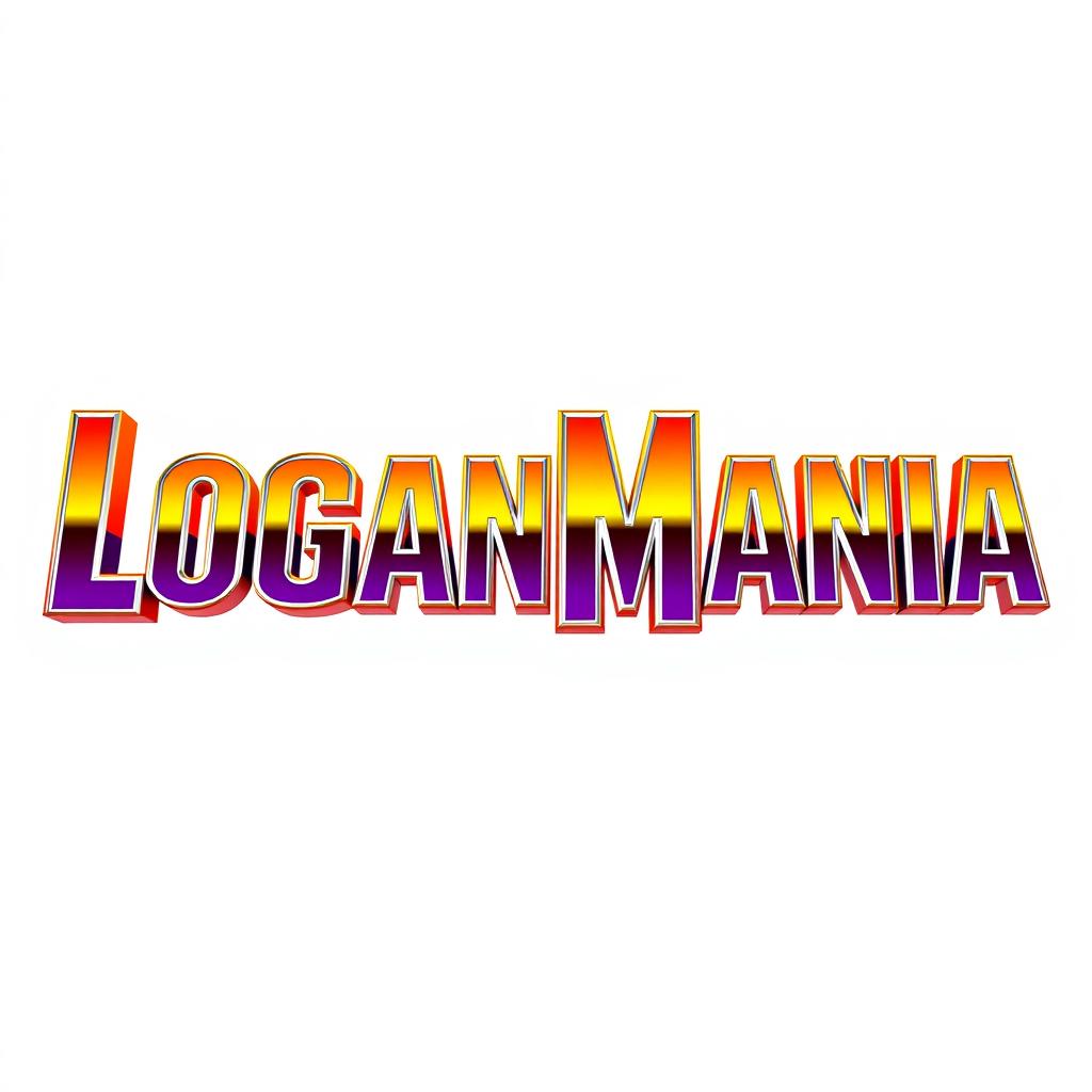 A graphic design featuring the text 'LoganMania' styled in a WWF Wrestlemania inspired font