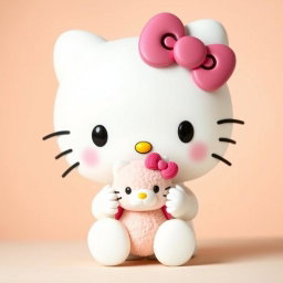 A cute, shy Hello Kitty character, featuring her iconic bow and adorable facial features