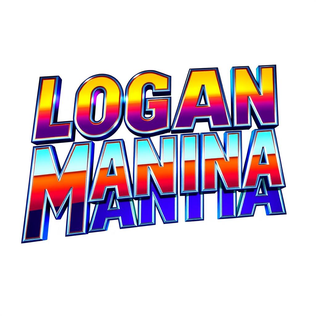 A vibrant and dynamic image featuring the text 'LoganMania' designed in a WrestleMania style font