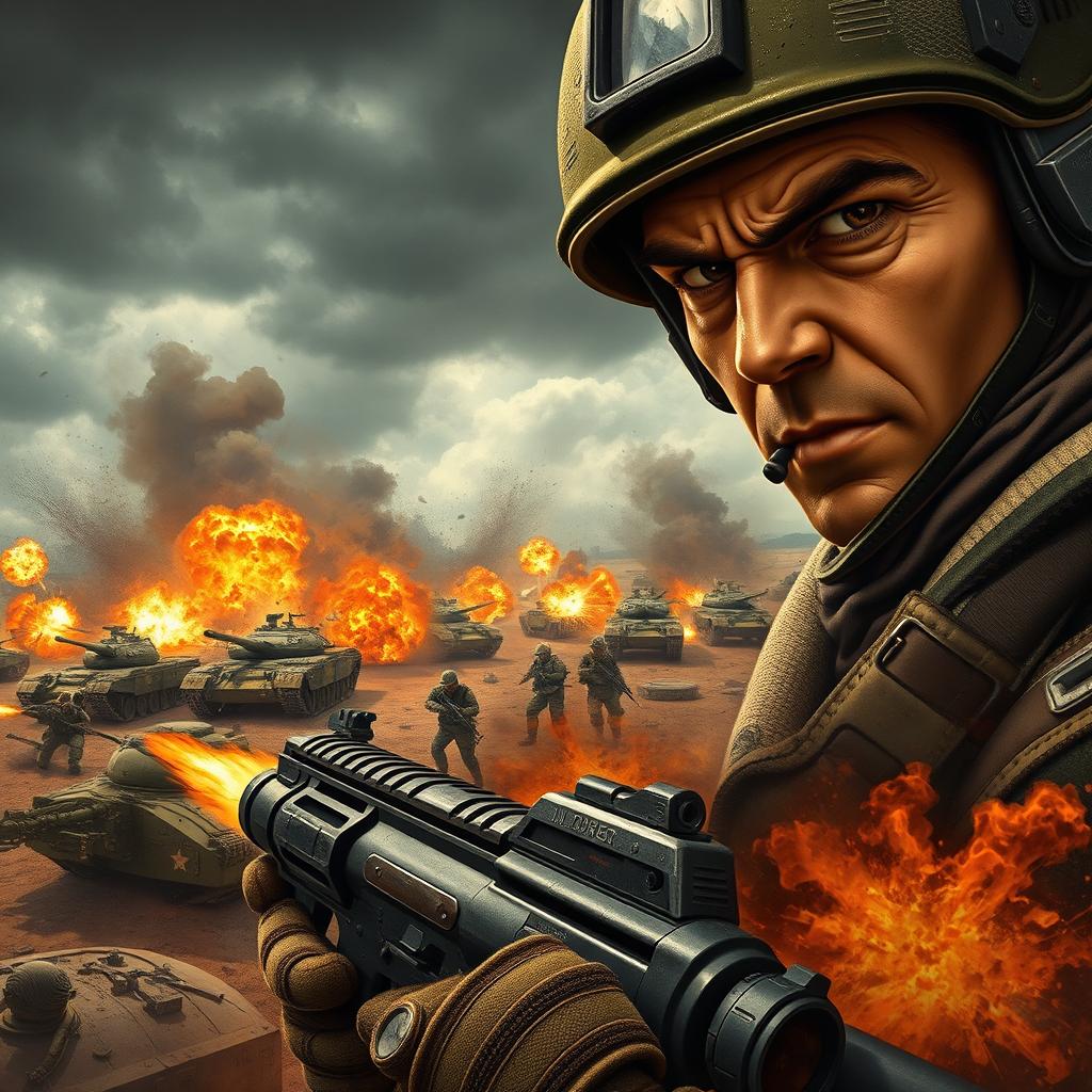 Dramatic War Scene: Intense Combat Chaos Captured in AI Art