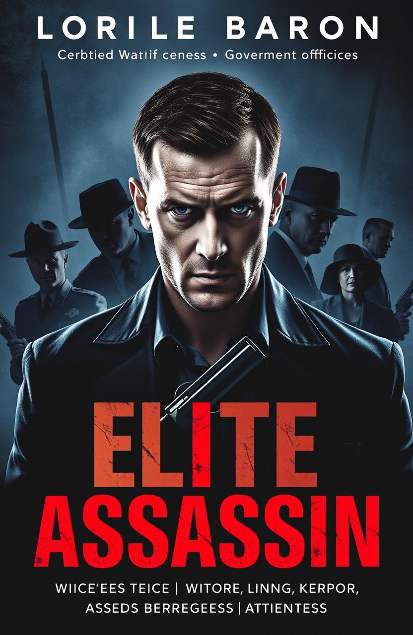 A gripping book cover featuring an ordinary man transforming into a skilled elite assassin, depicted with a determined expression