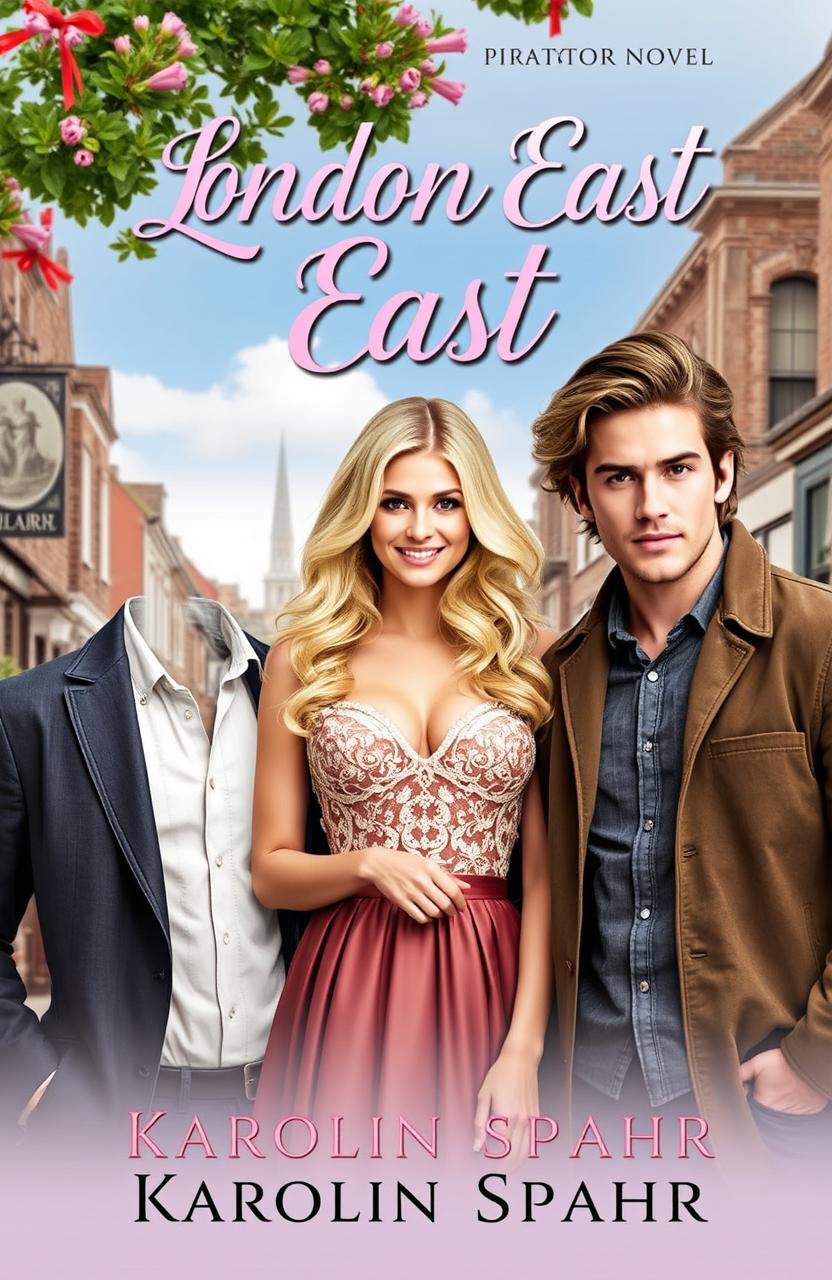 Book cover for the romance novel titled 'London East' by author Karolin Spahr, featuring a small town setting