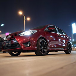 A modified second-generation Toyota Vios, boasting an impressive 211mm high ground clearance