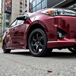 A modified second-generation Toyota Vios with an impressive 205mm ground clearance, giving it a sporty and elevated look