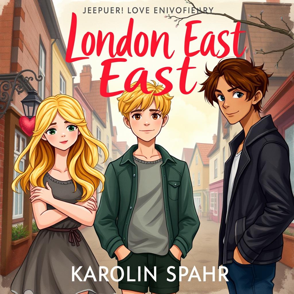 A romantic book cover for the title 'London East' by author Karolin Spahr