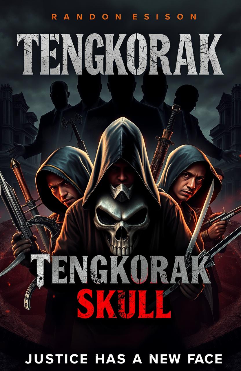 A thrilling novel cover featuring an elite assassin team named Tengkorak/Skull from Indonesia