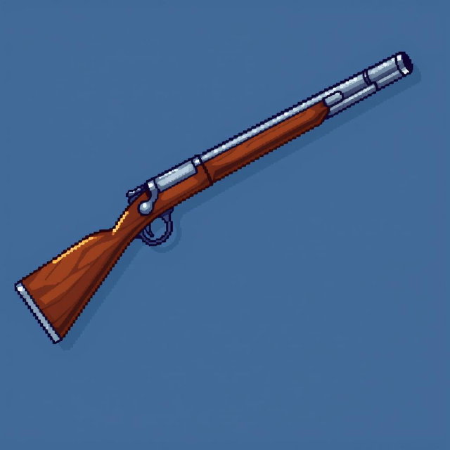 Vibrant Pixelated Musket Illustration