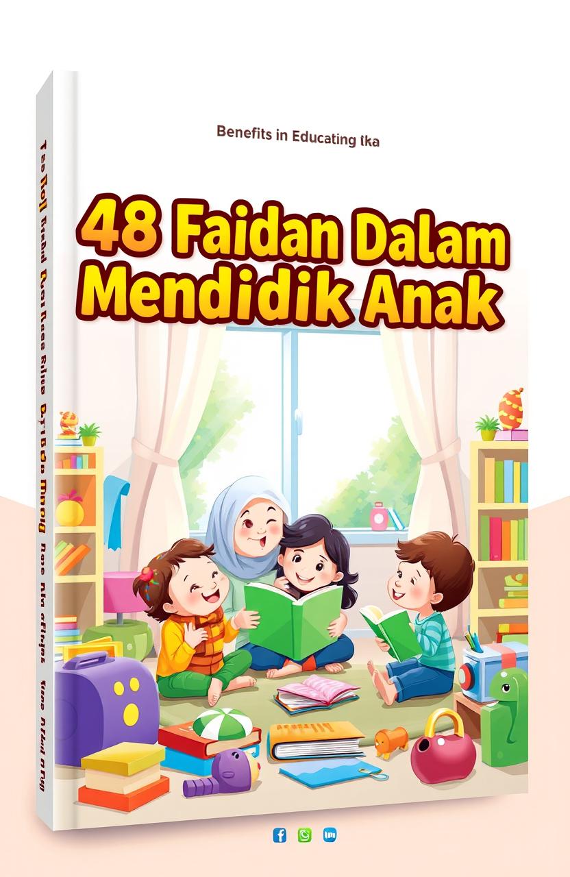A book cover design for the title '48 Faidah Dalam Mendidik Anak' which translates to '48 Benefits in Educating Children'