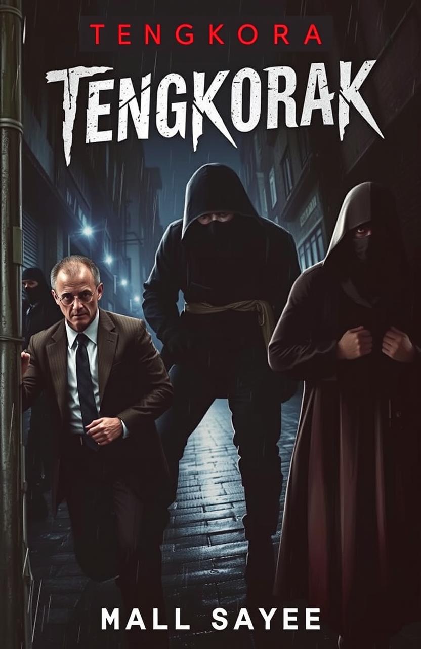 A gripping novel cover featuring an elite assassin team called Tengkorak, also known as Skull