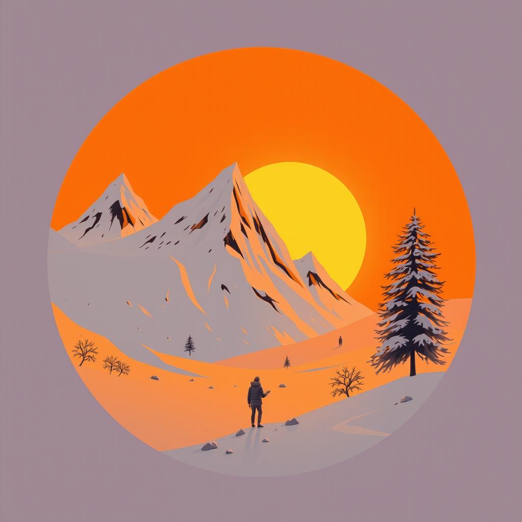 Chase the Sunset: Skiers in a Mountain Paradise