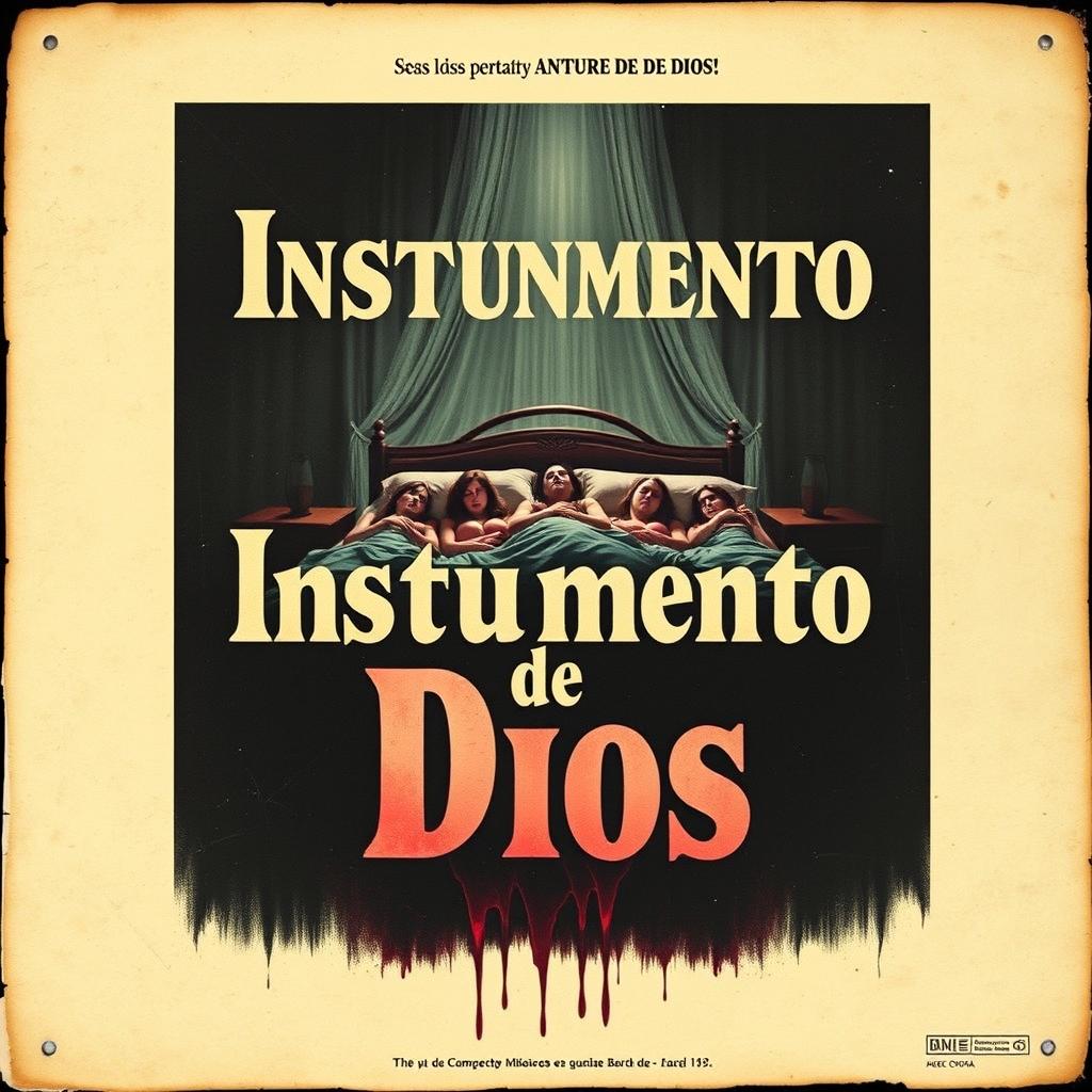 A vintage Spanish horror movie poster from the 1970s titled 'Instrumento de Dios'