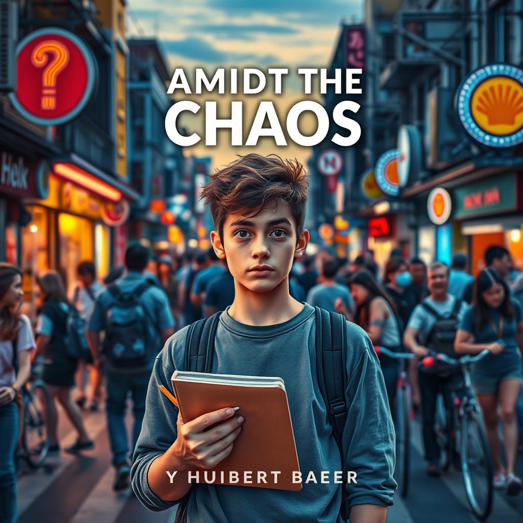 A striking book cover for 'Amidst the Chaos' by Huibert Baer