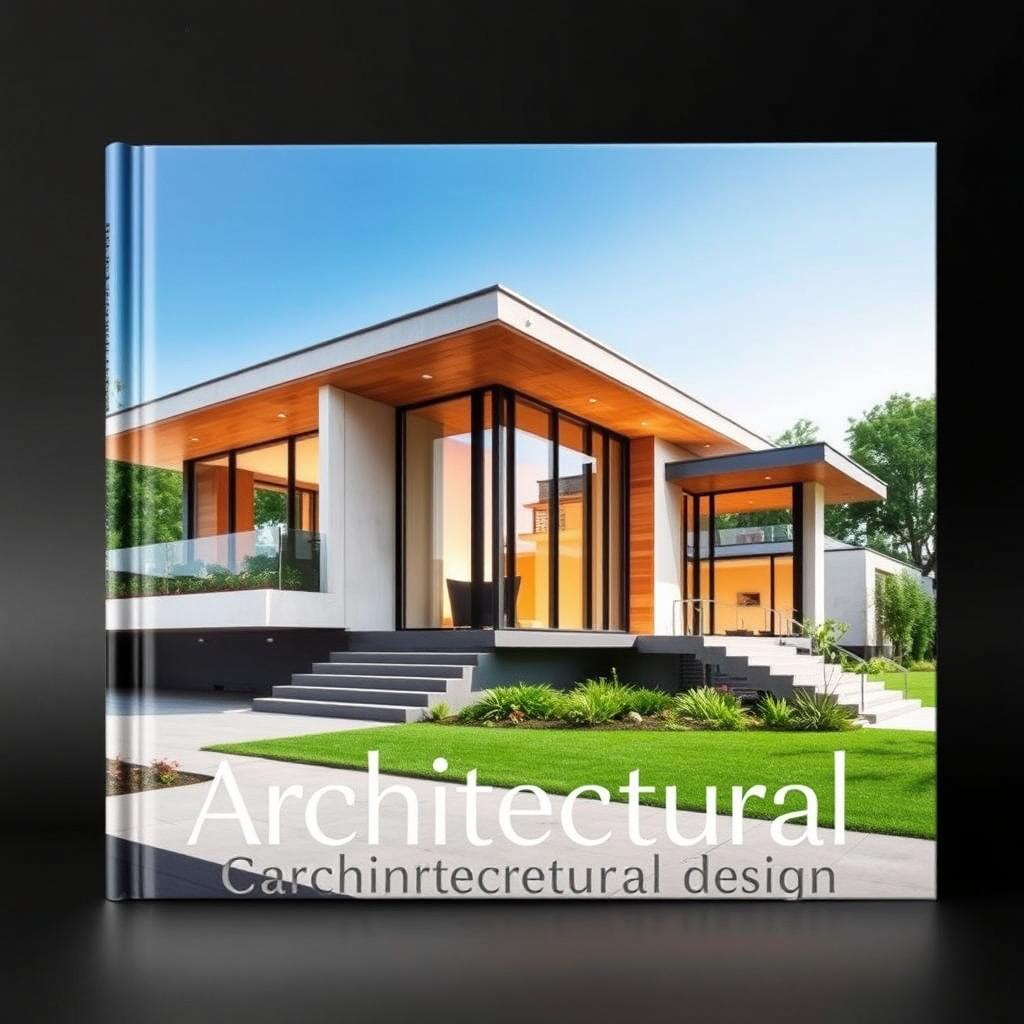 A modern architectural design book cover featuring a striking contemporary style house