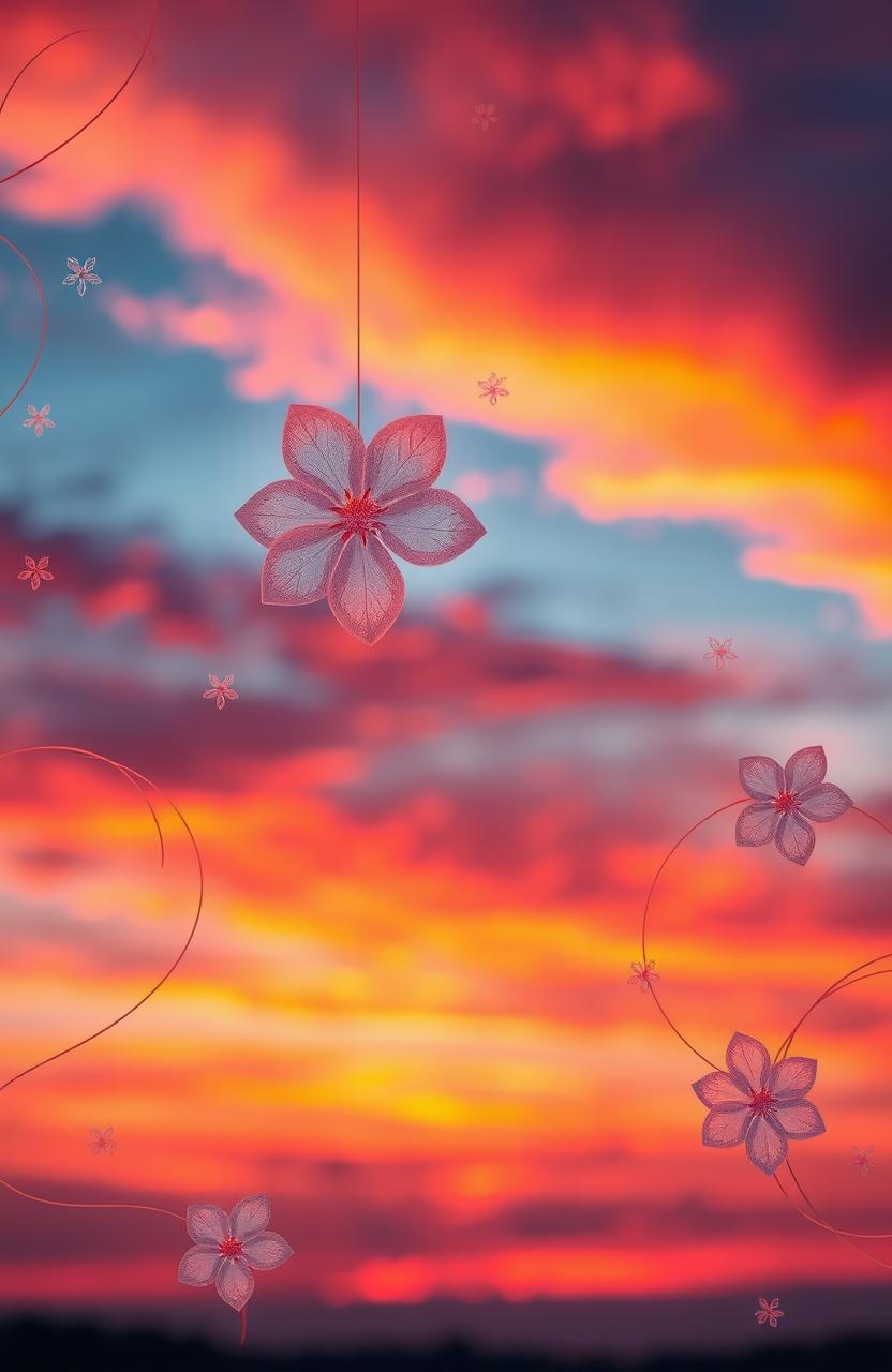 A beautiful sunset sky filled with vibrant and warm colors, featuring shades of orange, pink, and purple blending seamlessly