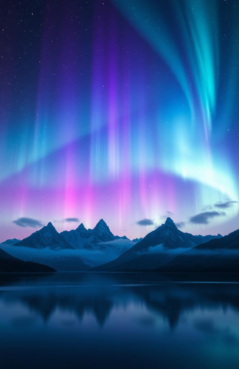 A stunning and ethereal scene showcasing celestial echoes in a mystical night sky