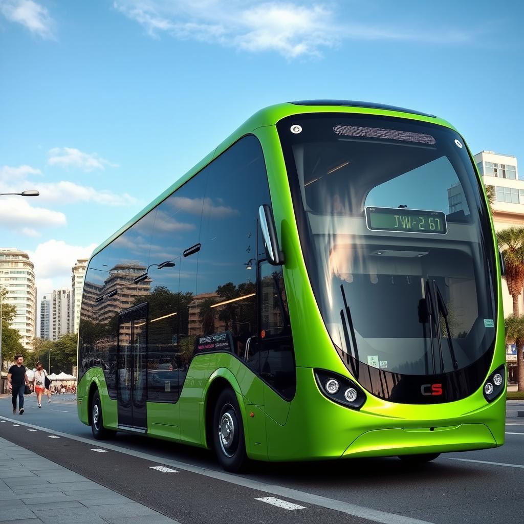 Um ônibus elétrico urbano inovador e futurista nunca visto antes