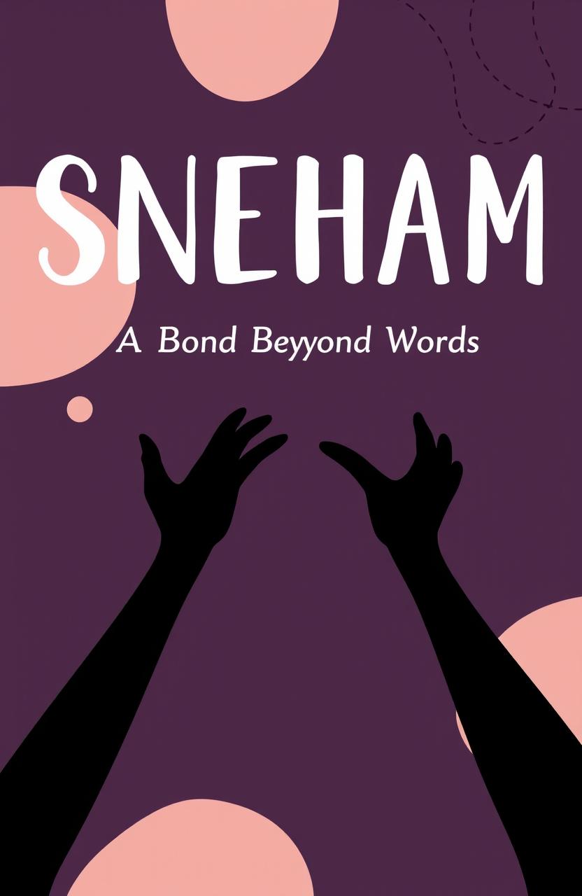 A 2D cartoon-style book cover for 'Sneham: A Bond Beyond Words'