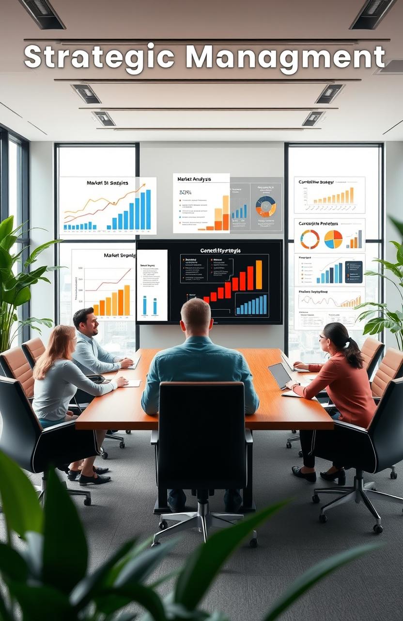 An intricate visual representation of strategic management concepts