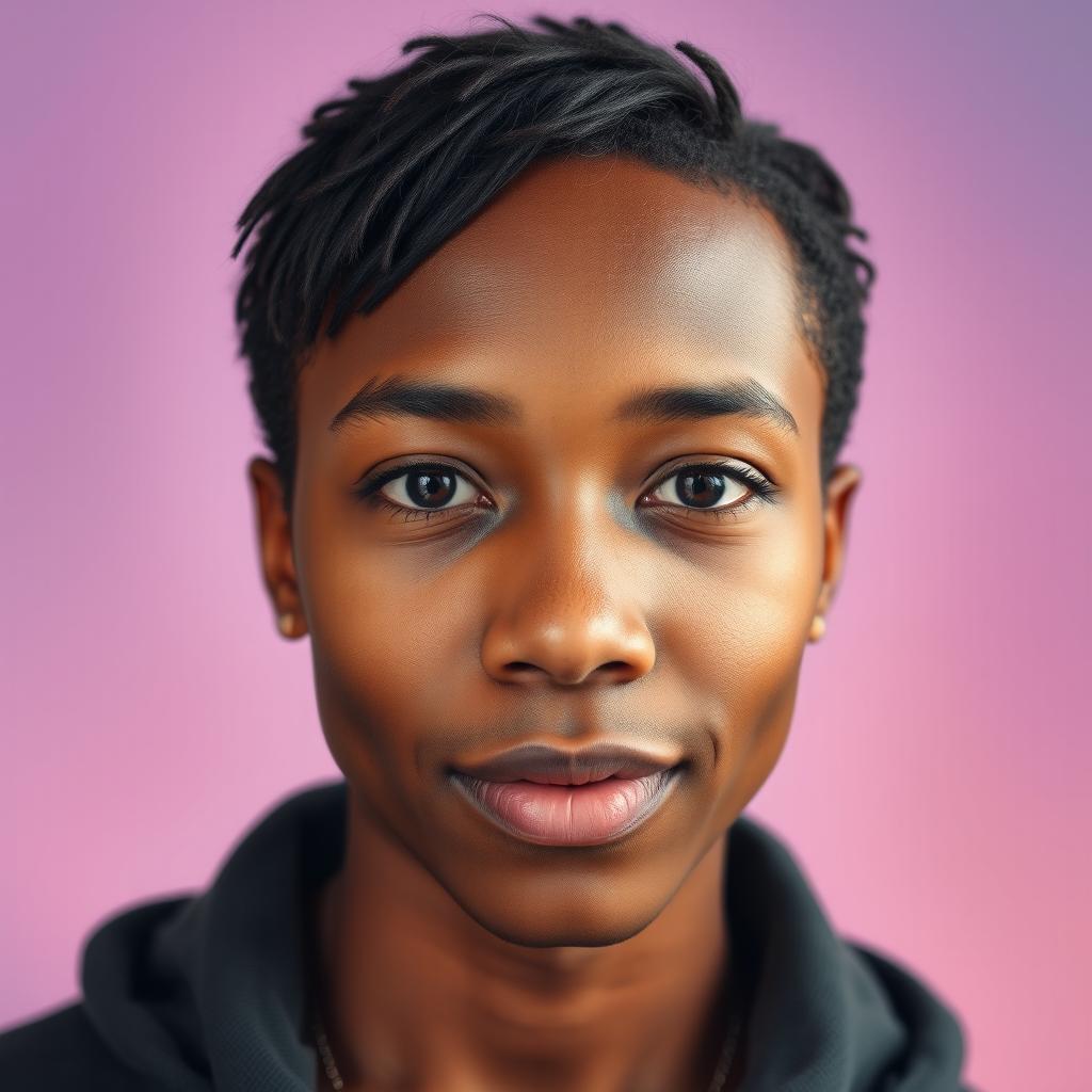 A close-up portrait of an individual, focusing solely on their facial features, perfectly capturing their personality and unique characteristics