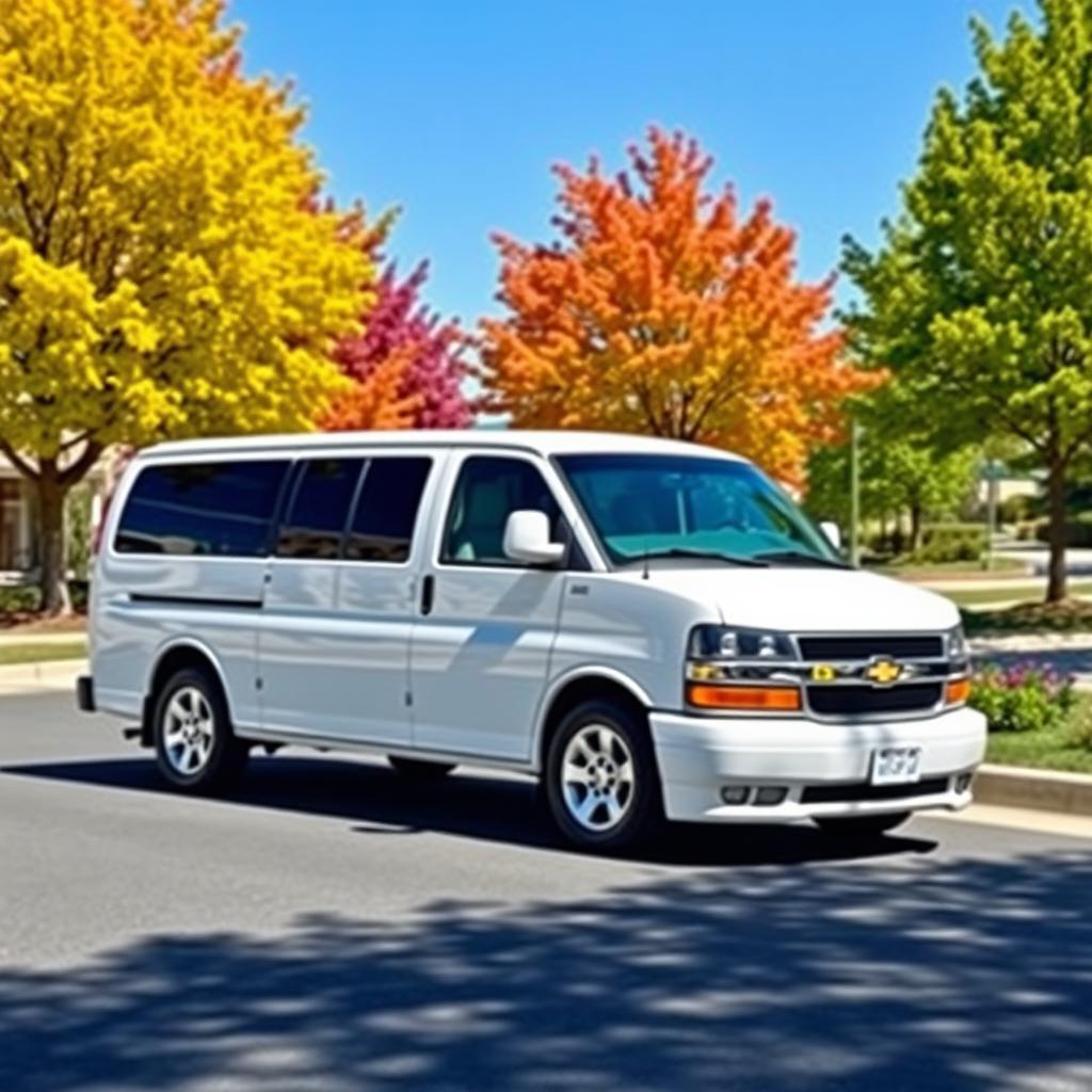 A sleek, white Chevrolet Damas wagon parked on a picturesque street