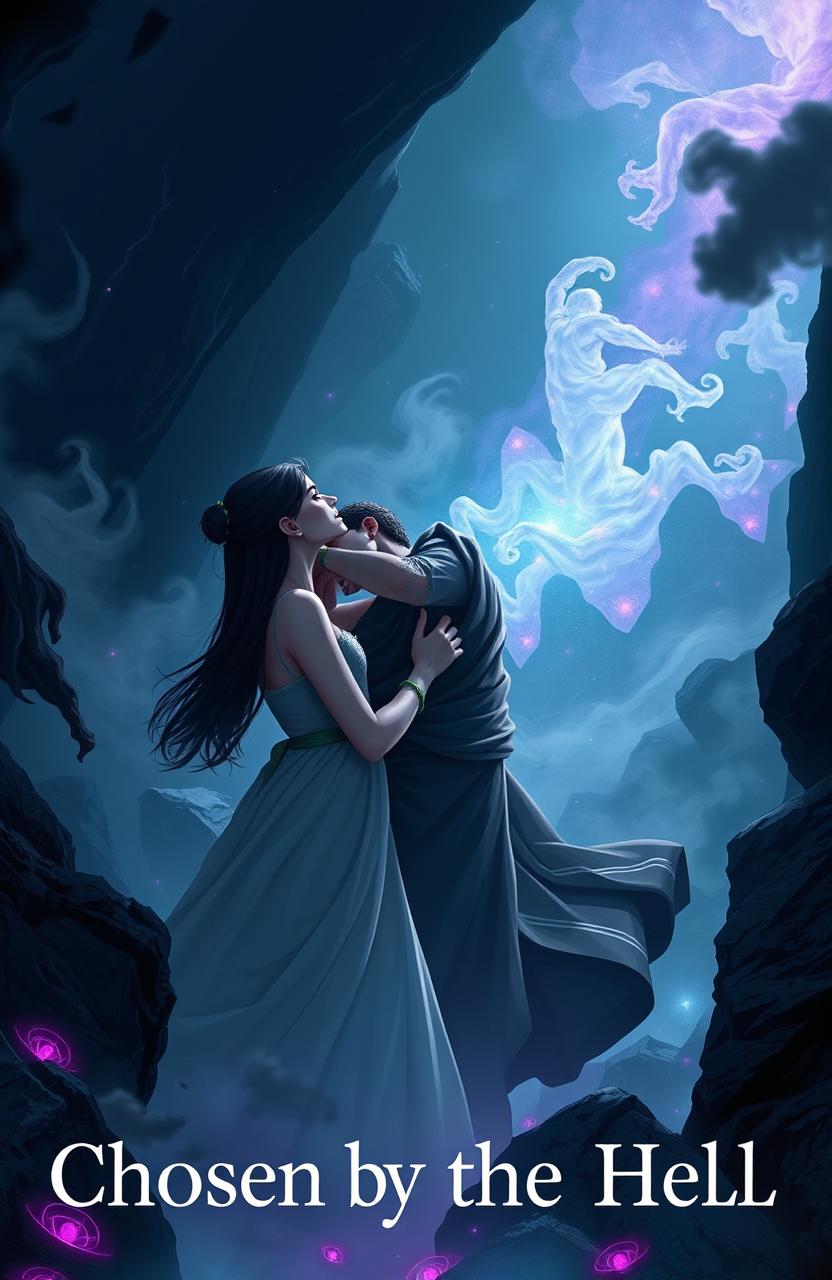 A young human girl in her 20s, adventurous and spirited, embarks on a thrilling journey through the underworld to meet Hades, the Greek God of the Underworld