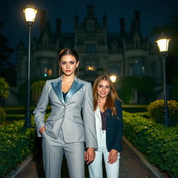 A large, imposing manor stands majestically in the background, its gothic architecture enhancing the atmosphere of mystery