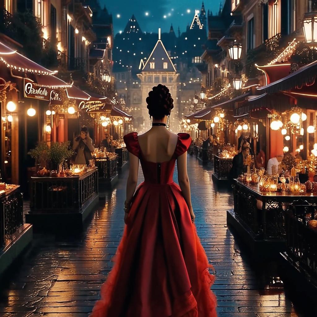 Enchanting Christmas Eve: A Woman in Red