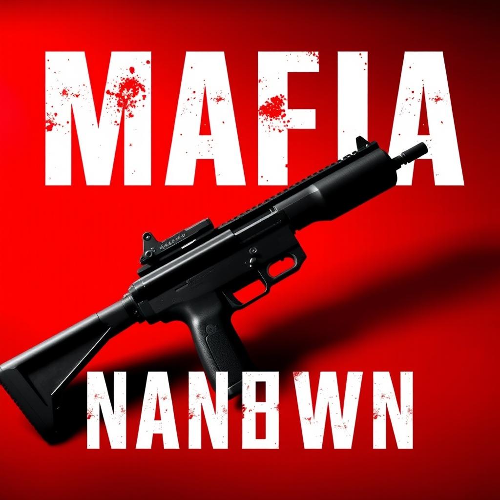 A dynamic and captivating book cover design for a mafia-themed novel, featuring a bold red background that represents danger and power