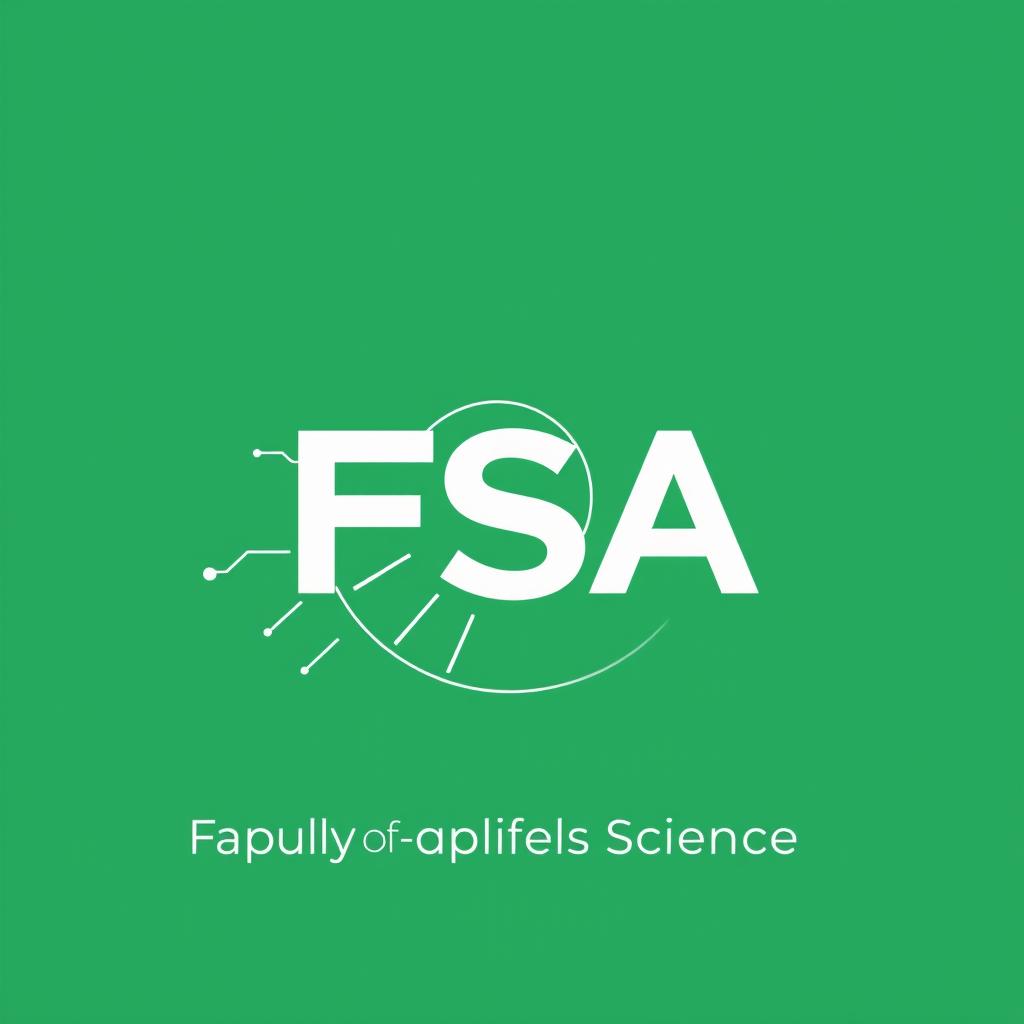 A modern and minimalist logo design for the 'FSA' Faculty of Applied Sciences, centered around the Fibonacci spiral as the dominant element