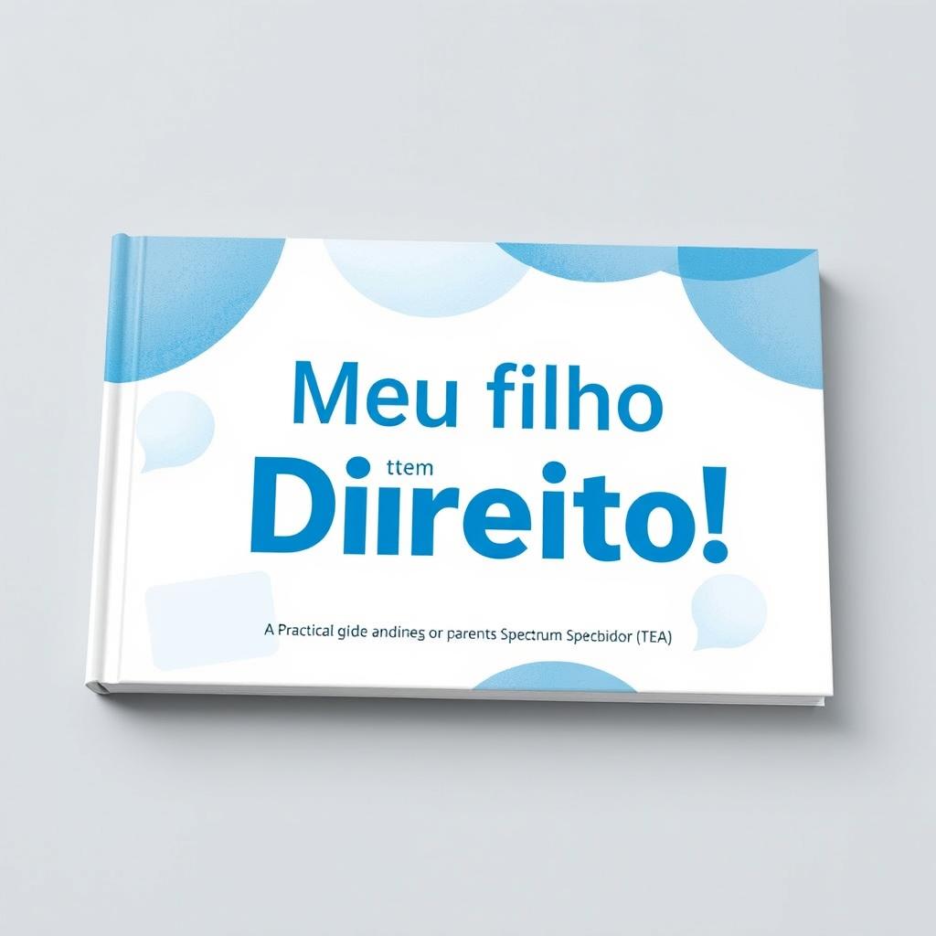 A visually appealing book cover design for 'Meu filho tem Direito!' with a color scheme of blue and white