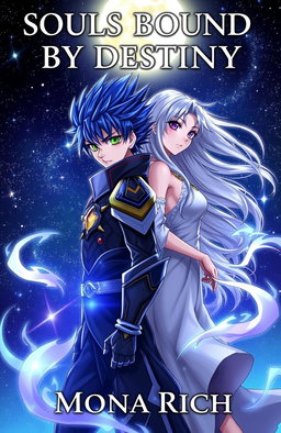 An anime-style book cover for 'Souls Bound by Destiny' written by Mona Rich