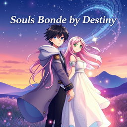 An anime-style book cover featuring the theme of 'Souls Bound by Destiny' without displaying the title