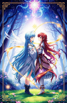 A captivating anime-style book cover featuring two ethereal characters symbolizing soulmates