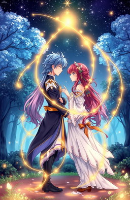 A captivating anime-style book cover featuring two ethereal characters symbolizing soulmates