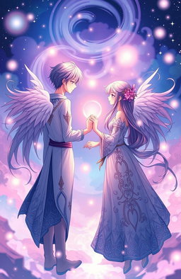 An enchanting book cover featuring a beautifully illustrated anime design