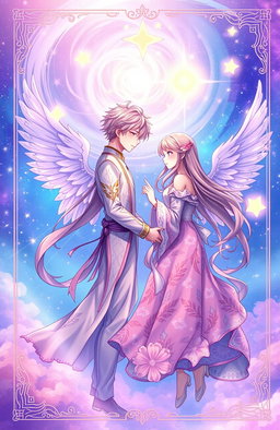 An enchanting book cover featuring a beautifully illustrated anime design